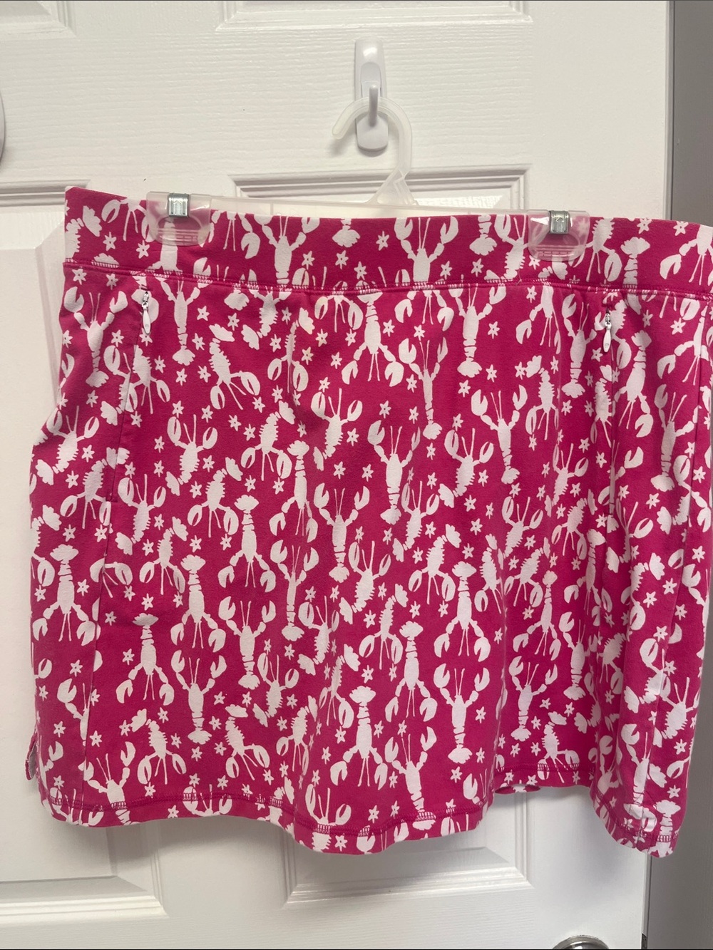 Talbots Pink Printed Skort with White Lobster Motif